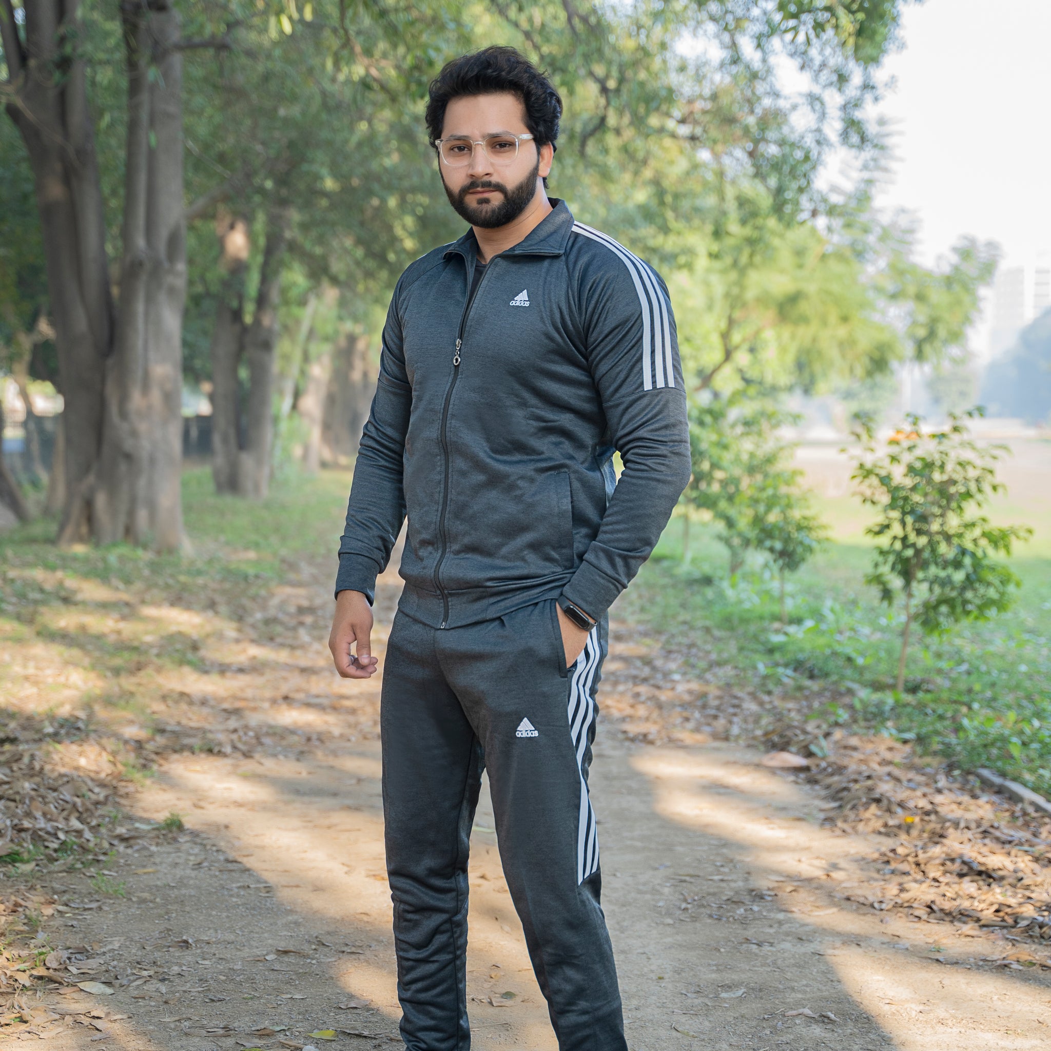 A-D-S Premium Quality Charcoal Black Tracksuit