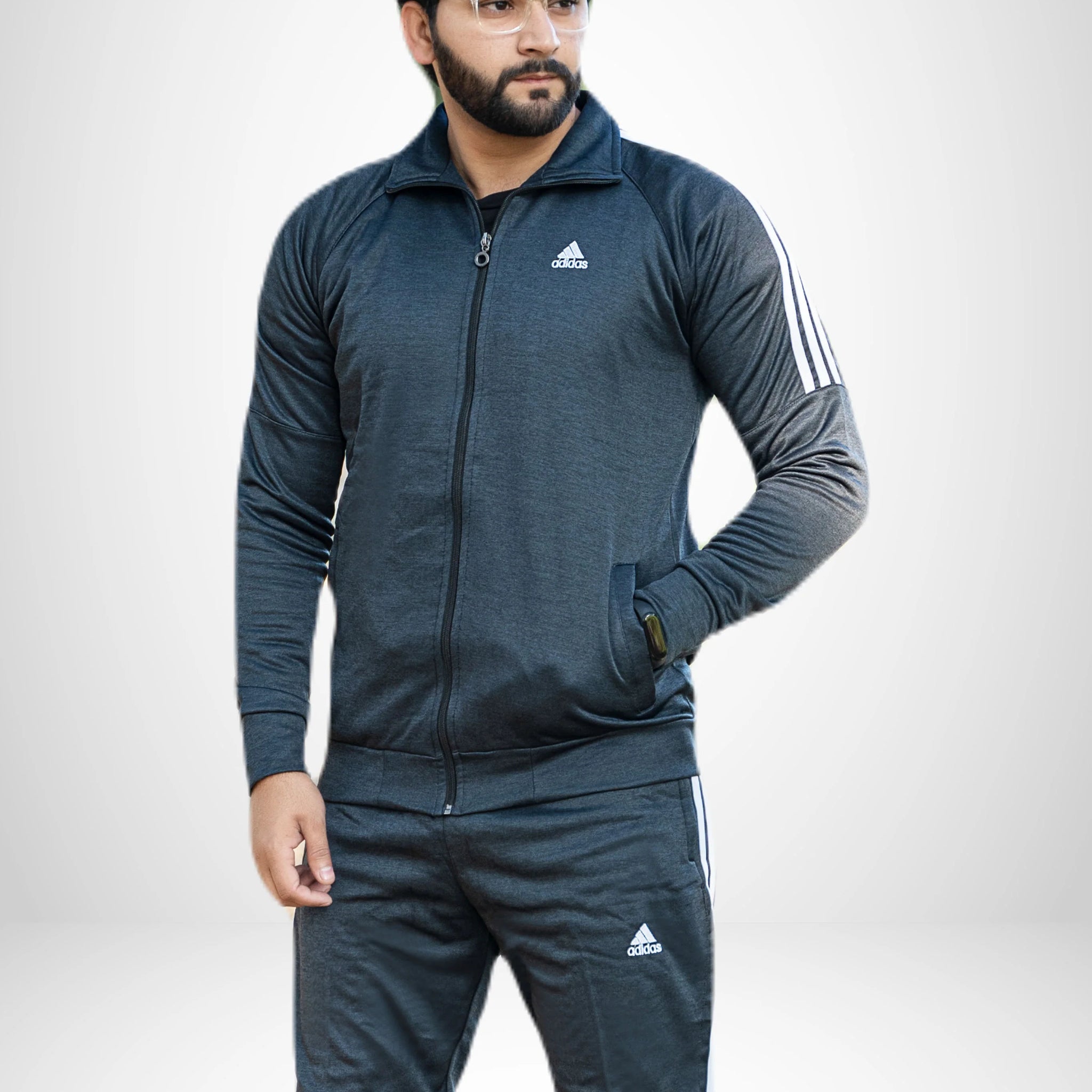 A-D-S Premium Quality Charcoal Black Tracksuit